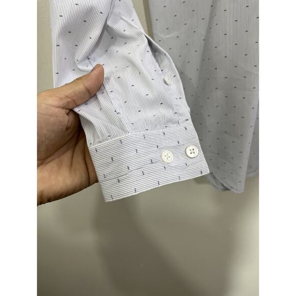 Theory Slim Fit Button Down Shirt 15 R Preppy Quiet Luxury Old Money Office Work - Picture 4 of 16